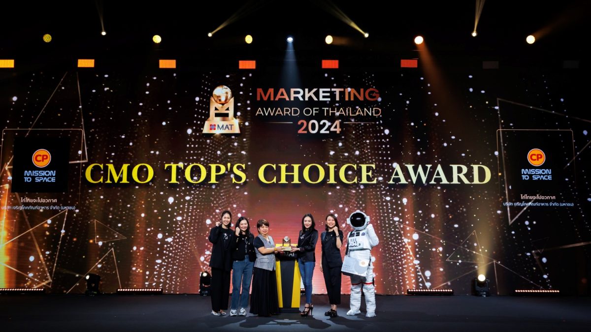 CPF กวาด 4 รางวัลจากเวที MAT Award 2024 แคมเปญ 'ไก่ไทยจะไปอวกาศ' คว้า CMO's TOP CHOICE ชนะคะแนนโหวตสูงสุดจากนักการตลาดชั้นนำ