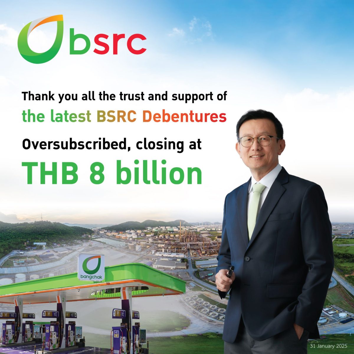 BSRC's THB 8 Billion Debenture Issue Oversubscribed, Reflecting Strong Investor Confidence