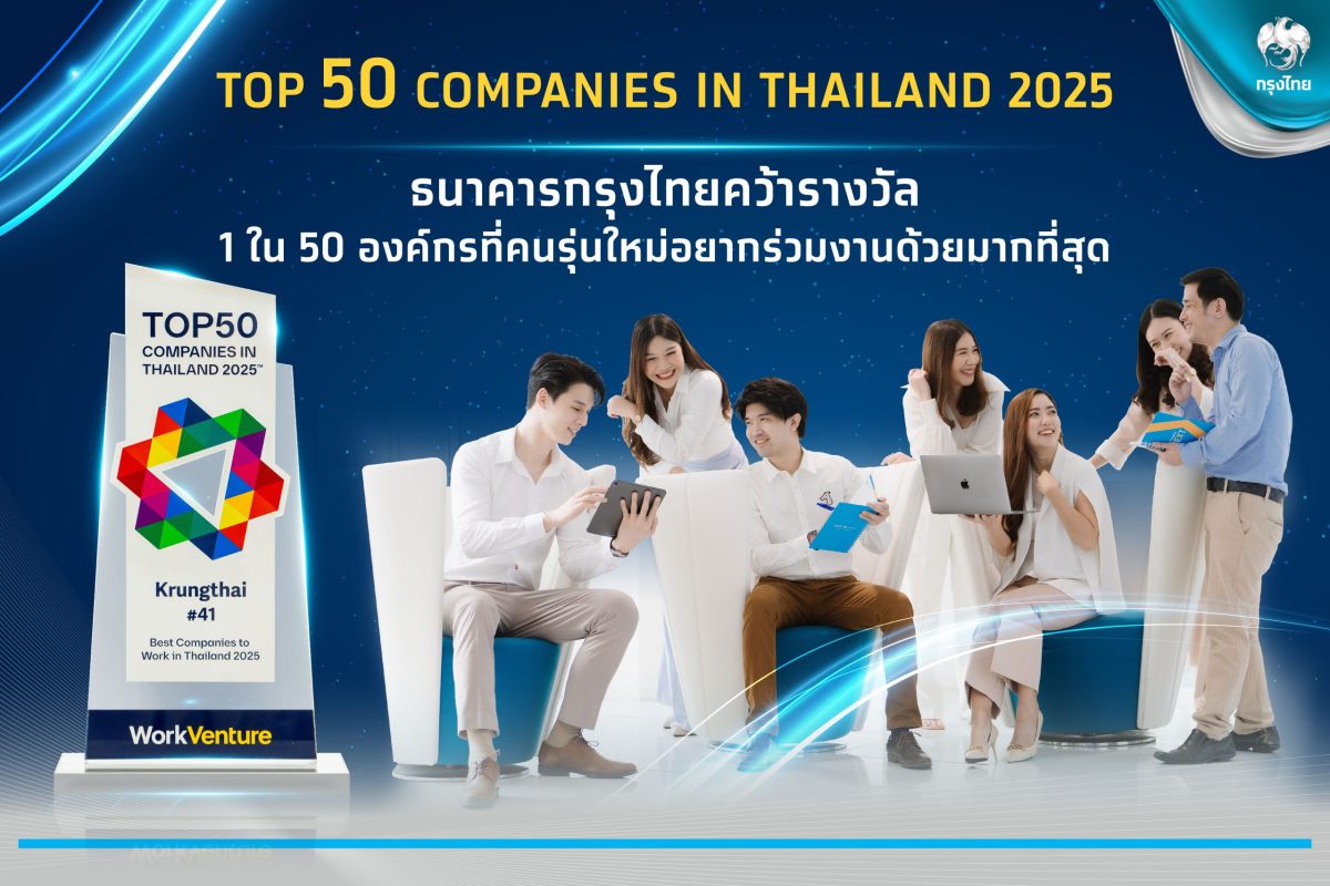 กรุงไทย ติดอับดับ 50 องค์กรที่คนรุ่นใหม่อยากทำงานมากที่สุด 2 ปีซ้อน มุ่งพัฒนาบุคลากรสู่โลกดิจิทัล