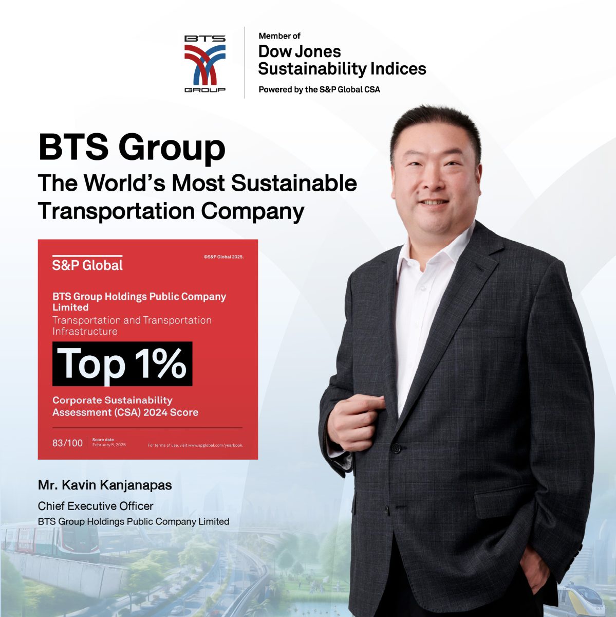 BTS Group - Awarded the Top 1% in SP Global Corporate Sustainability Assessment within the SP Sustainability Yearbook