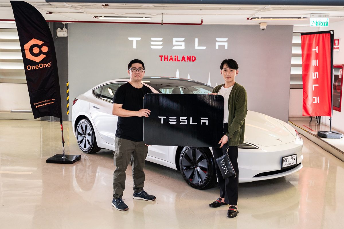 OneOne ส่งมอบรถยนต์ Tesla Model 3 ให้ผู้โชคดีจากงาน Ragnarok Origin - Valhalla World Cup 2024